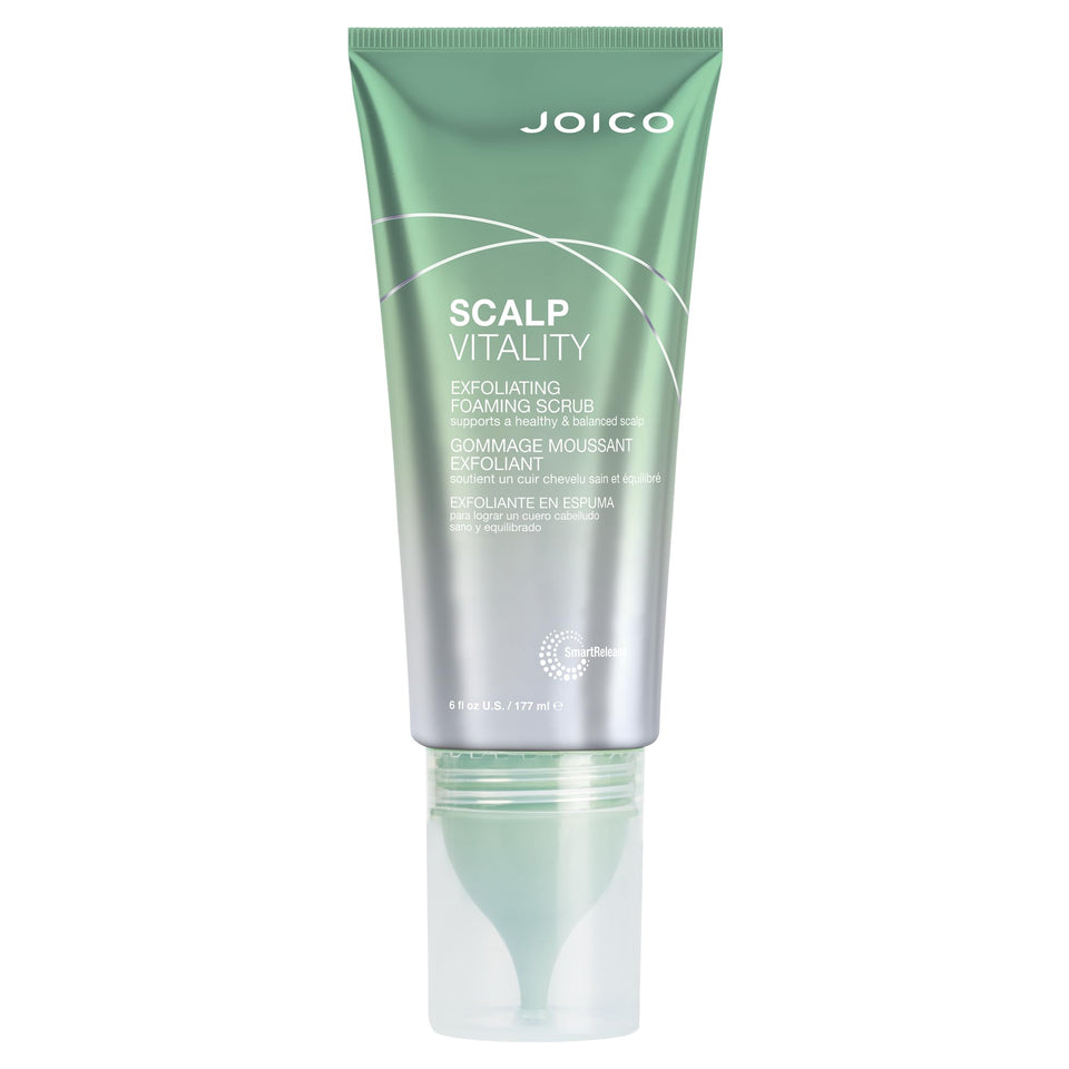 Joico Scalp Vitality exfoliating scrub foam in action for refreshing scalp