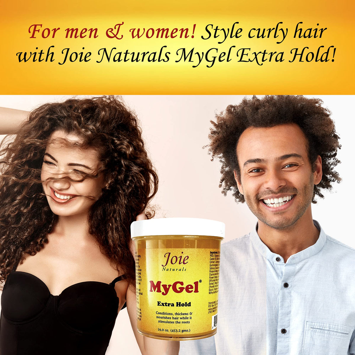 Joie Naturals MyGel Extra Hold on hands ready for styling with even distribution
