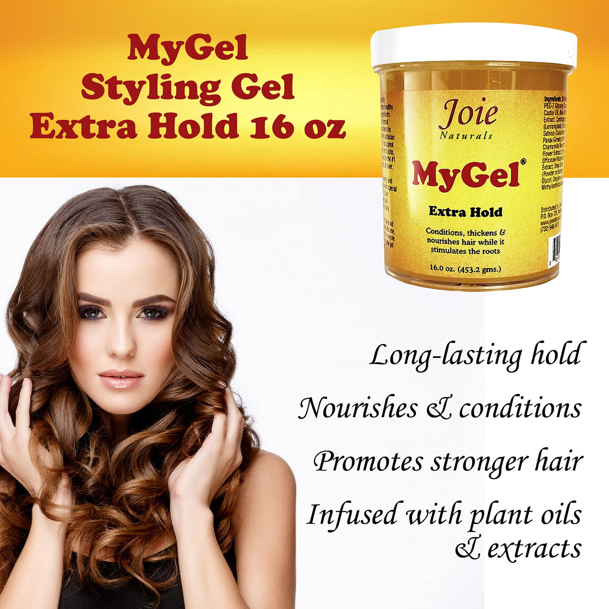 Joie Naturals MyGel Extra Hold close-up texture shows creamy gel for defined curls