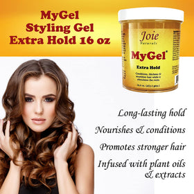 Joie Naturals MyGel Extra Hold close-up texture shows creamy gel for defined curls