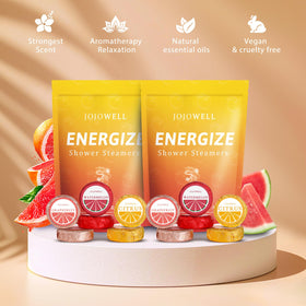 JoJowell Grapefruit Shower Steamer pack delivers bright energy and calm mood.
