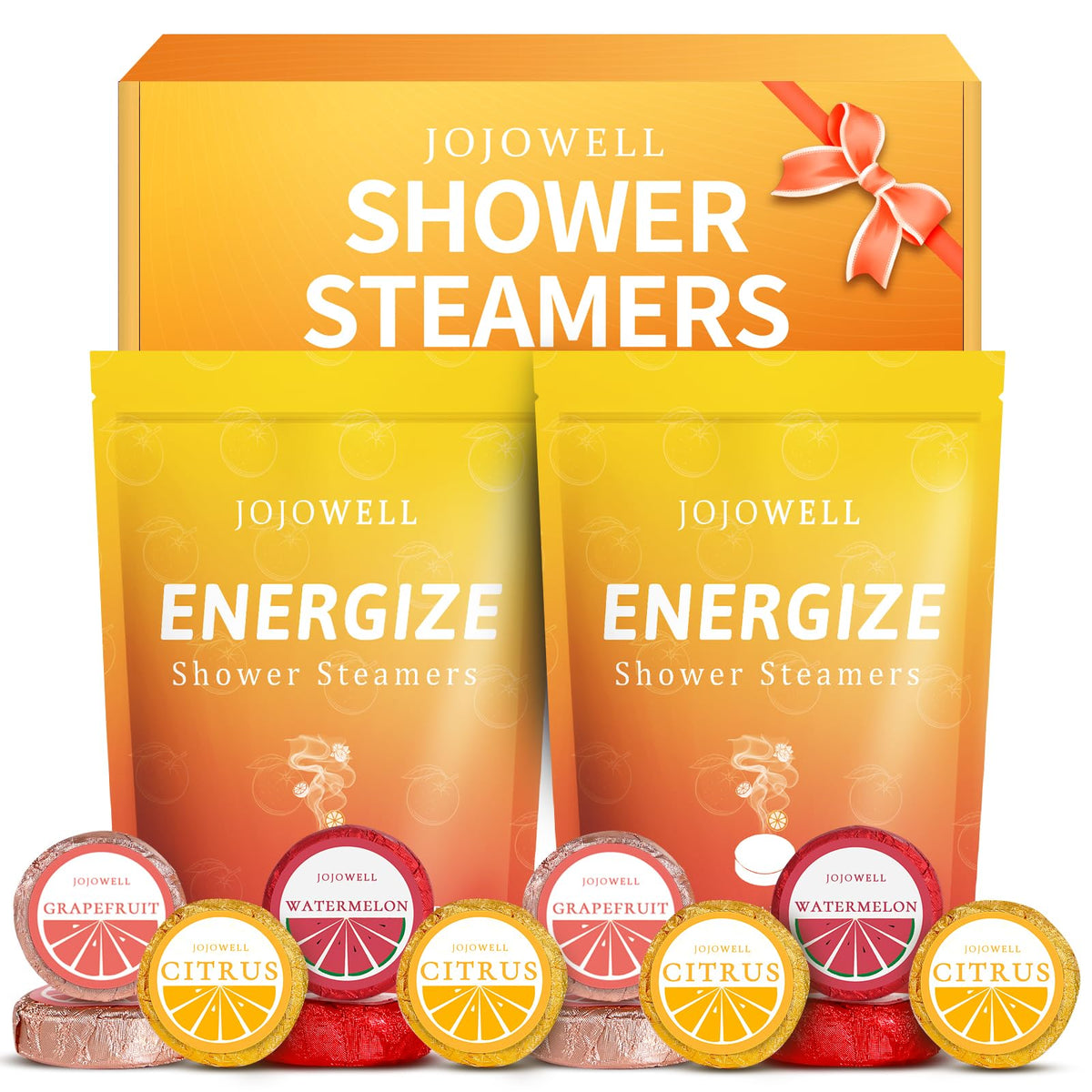 JoJowell travel-case ready shower steamers stay fresh during trips.