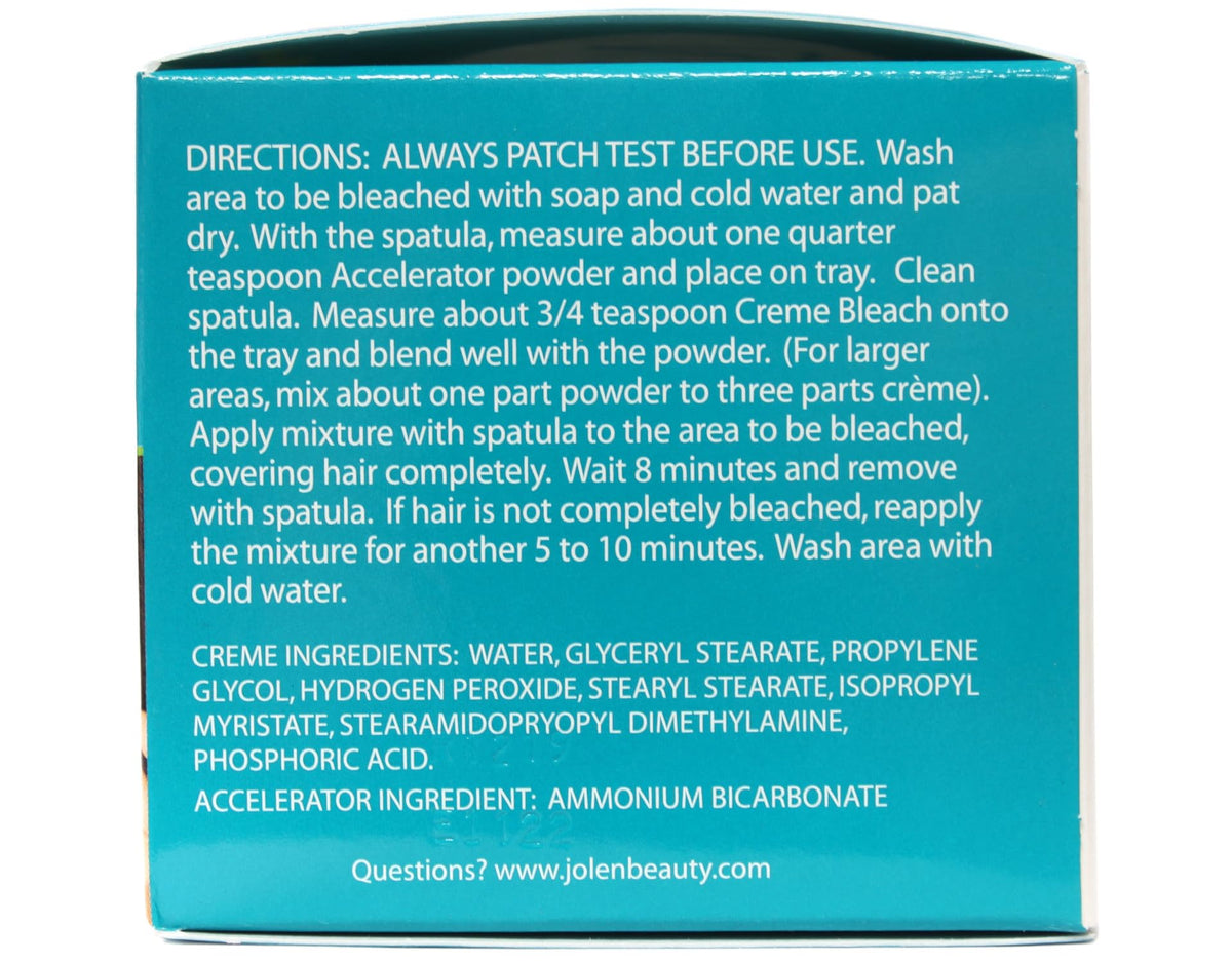 Jolen Creme Bleach Regular on arms to reduce visible hair contrast