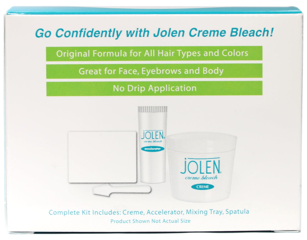 Jolen Creme Bleach Regular used on brows to soften dark hairs
