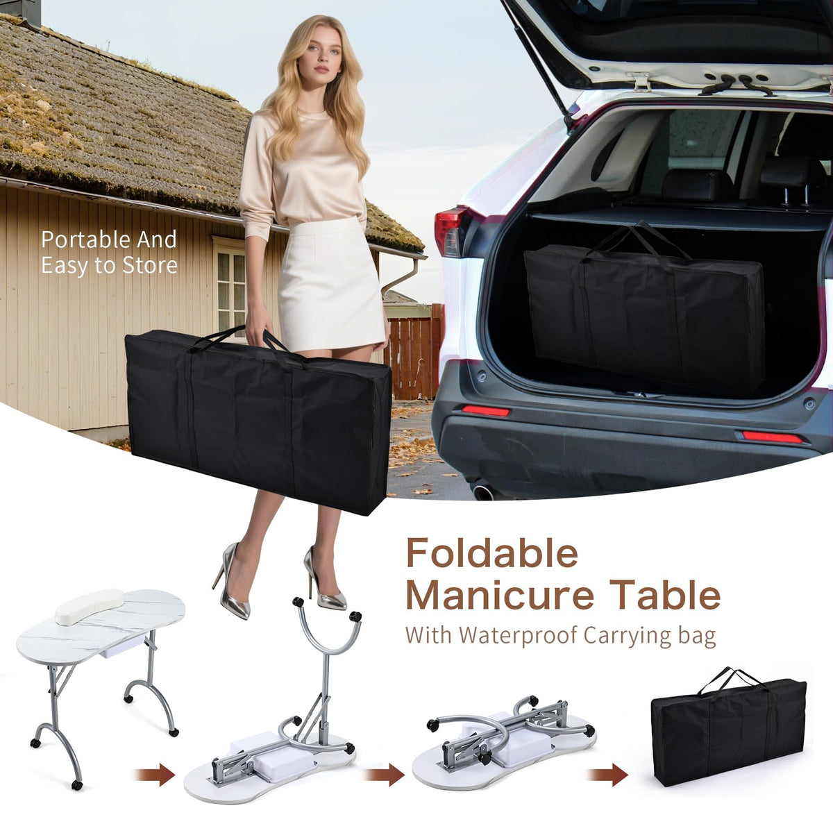 Joligrace collapsible workstation legs simplify setup and transport.