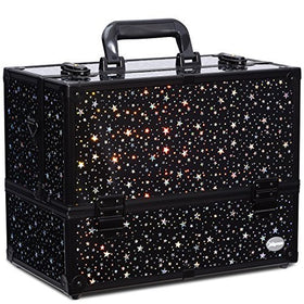 Joligrace makeup case with six trays, maximizing storage for cosmetics.