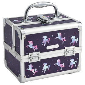 Joligrace makeup case with unicorn design, perfect for keeping girls' cosmetics organized.