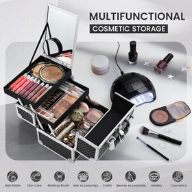 Joligrace lockable makeup organizer with secure handle