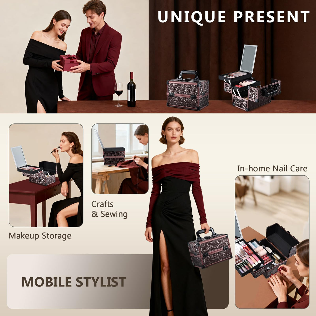 Joligrace bi-level tray design keeps cosmetics organized and accessible