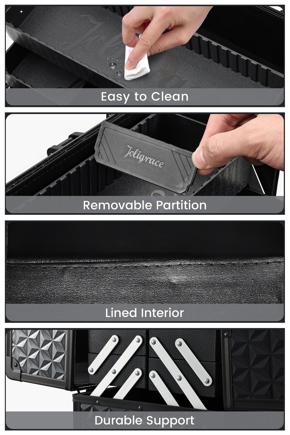 Joligrace aluminum-frame case highlights durability and easy cleaning