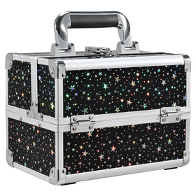 Joligrace makeup train case front view with mirror for on the go organization
