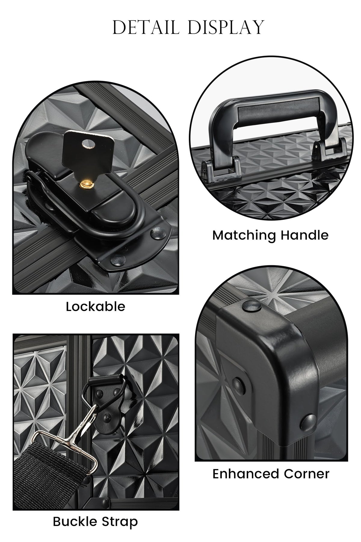 Joligrace makeup train case lock with key guarantees privacy during trips