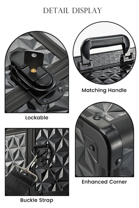 Joligrace makeup train case lock with key guarantees privacy during trips