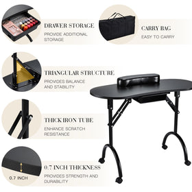 Joligrace manicure table detachable armrest offers ergonomic wrist support