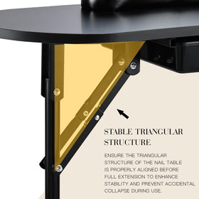 Joligrace manicure table spacious drawer keeps tools organized for busy days