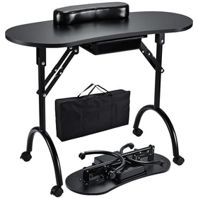 Joligrace manicure table foldable design enables quick on site setup and transport