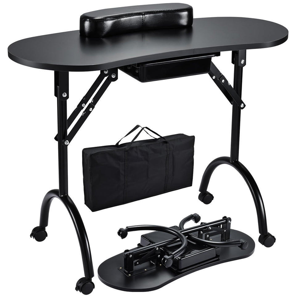 Joligrace manicure table foldable design enables quick on site setup and transport