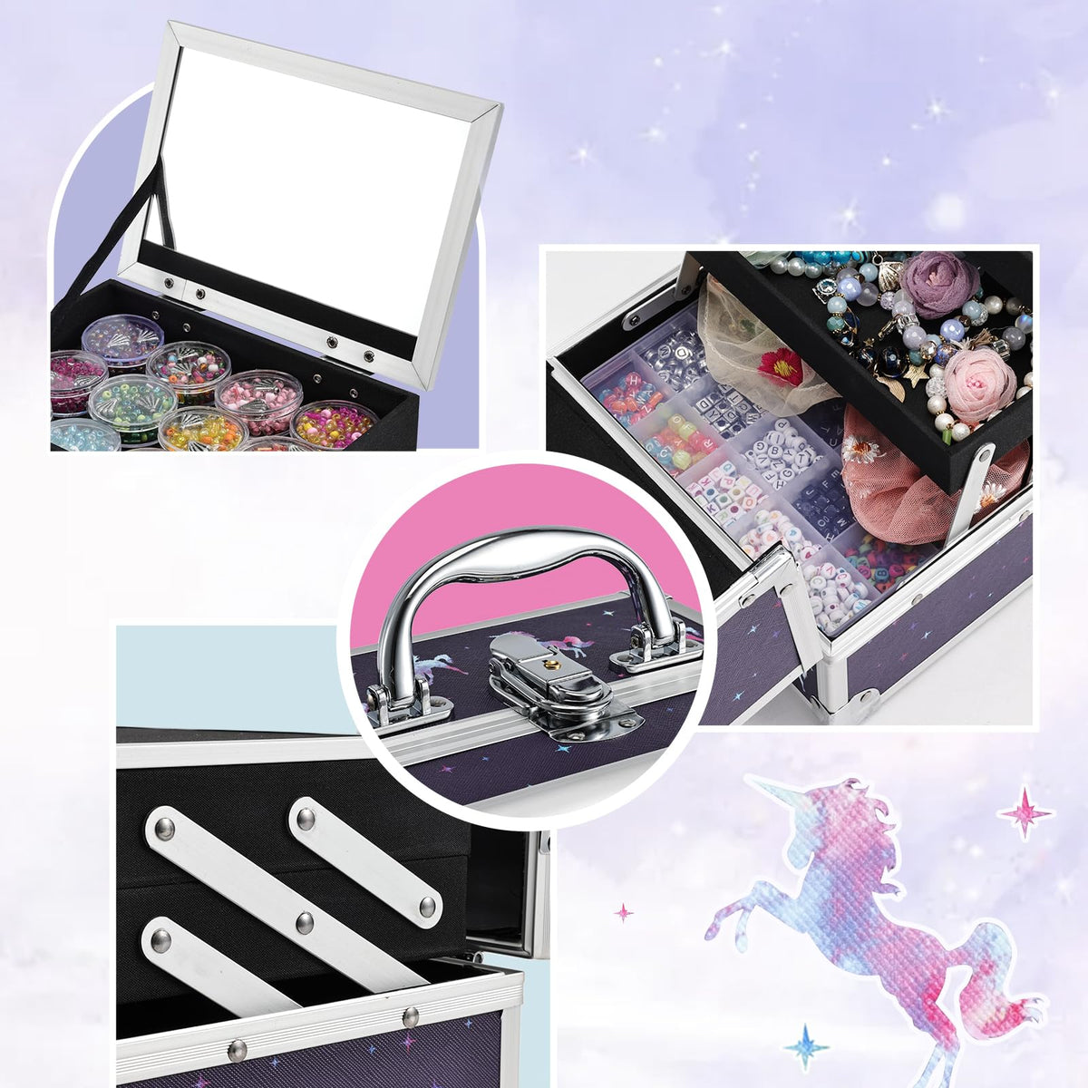 Joligrace mirror included helps practice makeup routines safely.