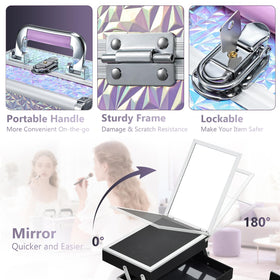 Joligrace mirror with 180-degree adjustment for flexible viewing while applying makeup.