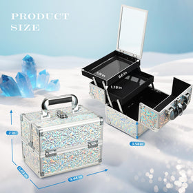 Joligrace portable travel makeup box with a non-slip handle for comfortable carrying