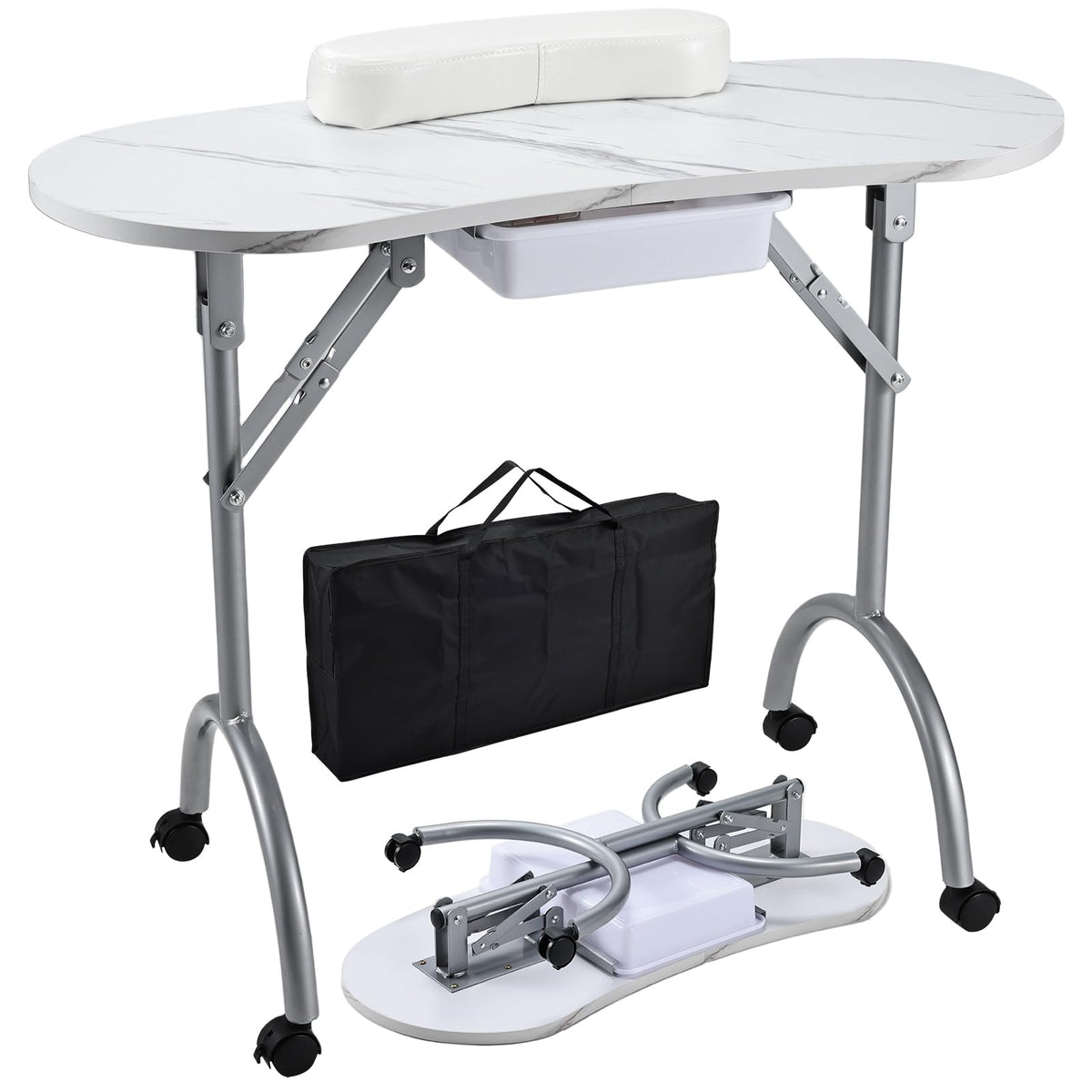 Joligrace professional foldable manicure table offers portable salon setup and stability.