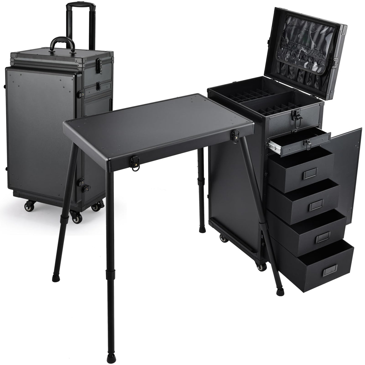 Joligrace rolling manicure table with five drawers for organized mobile work