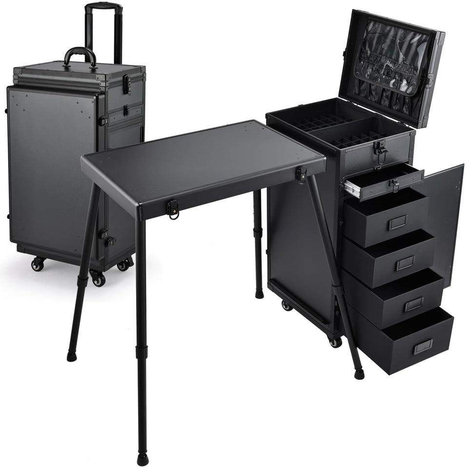 Joligrace rolling manicure table with five drawers for organized mobile work