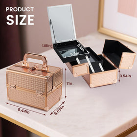 Joligrace travel-friendly makeup box with handle for easy portability.