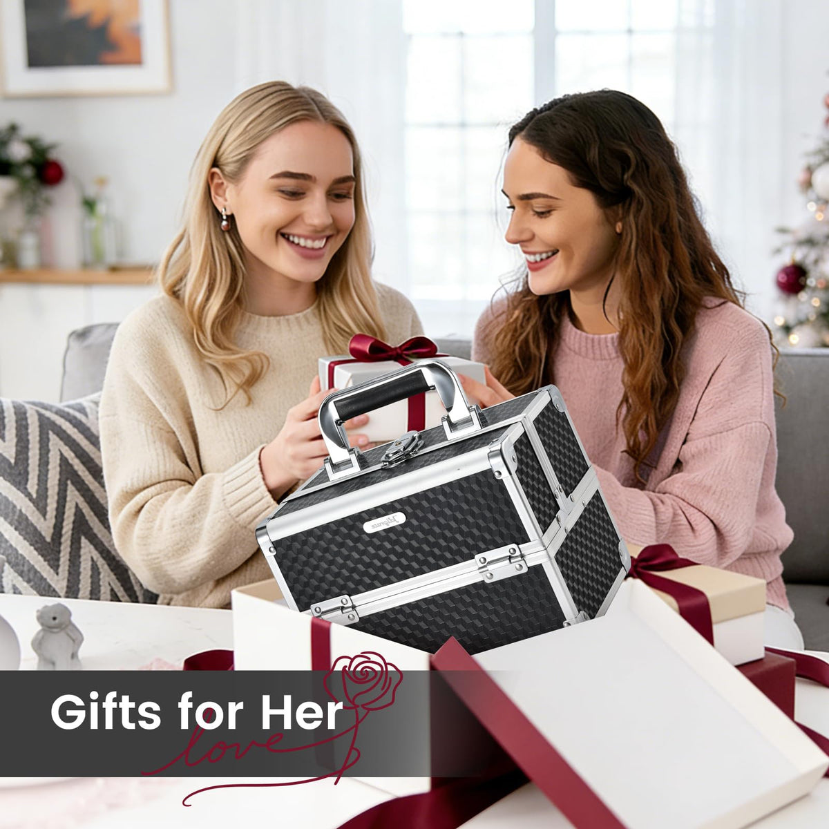 Joligrace travel-ready makeup box with compact, lightweight design