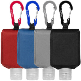 Jollsung bottle case 4-pack front view, colorful holders for easy grab-and-go travel access.