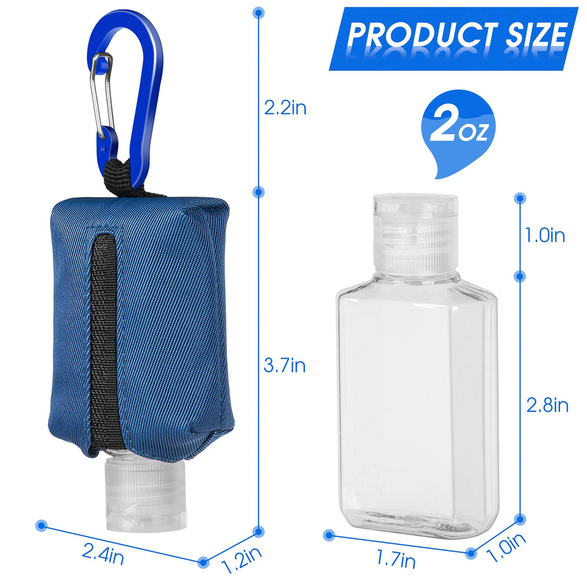 Jollsung included items layout, shows four holders, carabiners, and empty bottles.