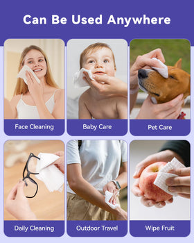 Jolly Care unscented towels minimize irritation for sensitive skin.