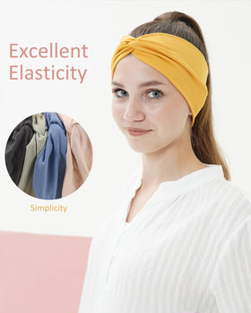 Jollybows elastic headband with 8.3-inch size fits various head shapes.