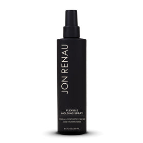 Jon Renau Flexible Holding Spray bottle shows 8.5 oz for brushable hold and shine.