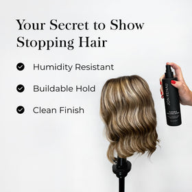 Jon Renau Flexible Holding Spray enhances waves and curls with a flexible finish.