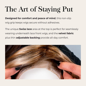 Jon Renau Stay Put Wig Grip Band back strap enables adjustable, comfortable fit.