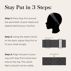 Jon Renau Stay Put Wig Grip Band available in petite and average sizes for secure wear.