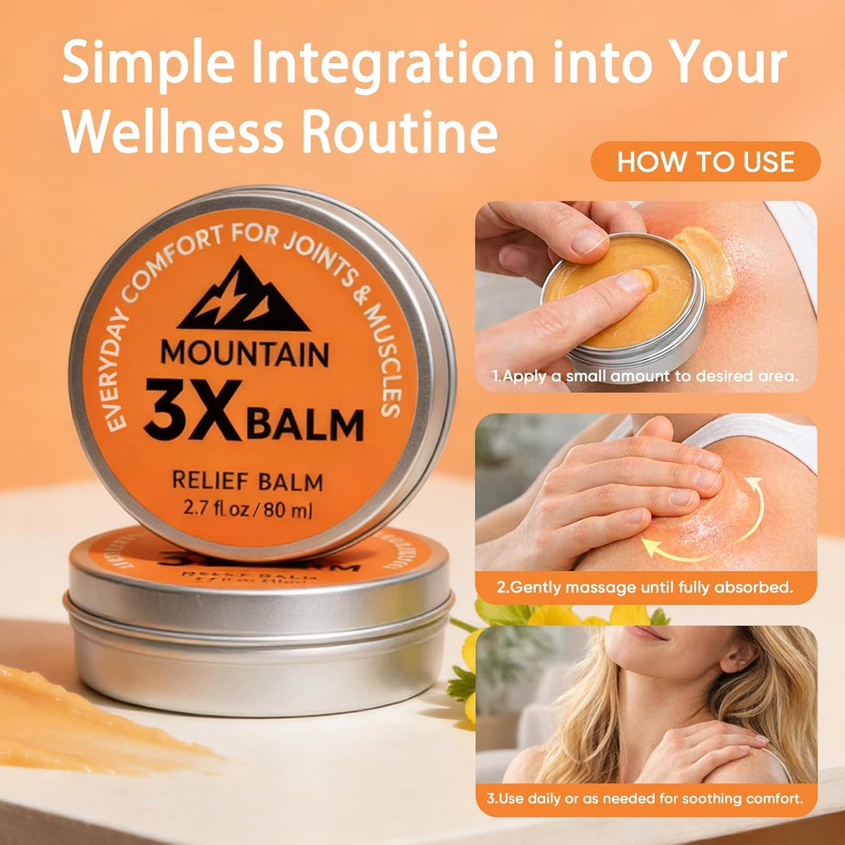 Retail packaging of JONKEYPENY Mountain 3X Relief Balm on display