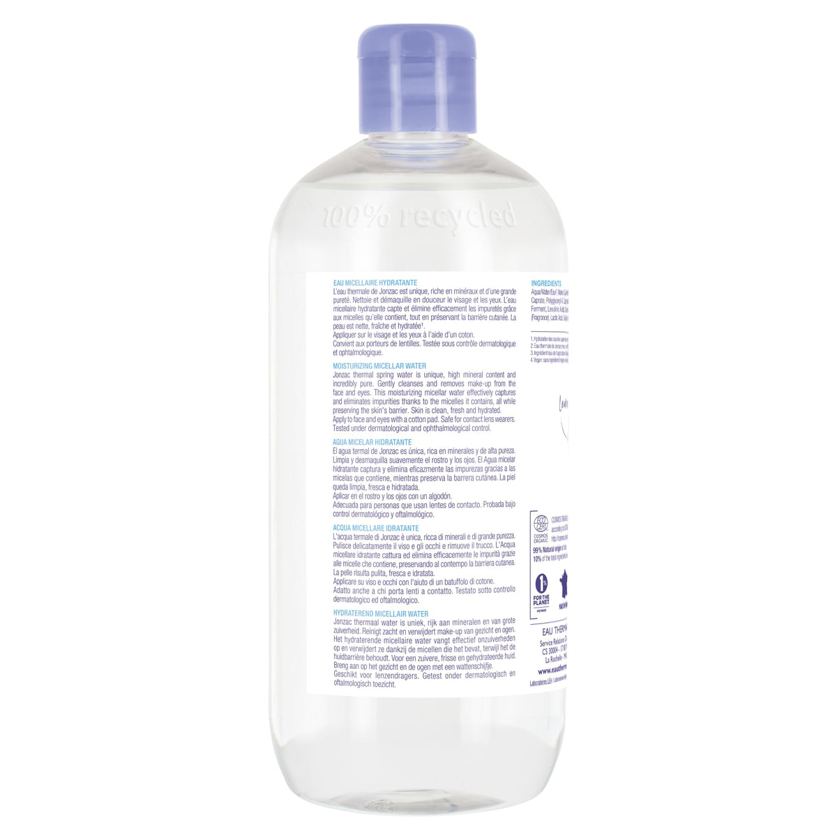 Jonzac micellar water after cleansing providing a refreshed, hydrated feel.