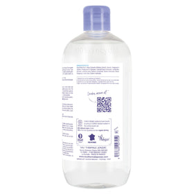 Jonzac micellar water being applied to the face for gentle cleansing.