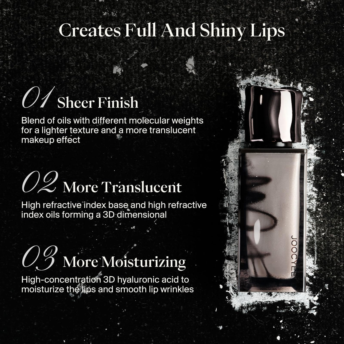 Joocyee Glazed Gloss on lips layered over liner adds shine and dimension.