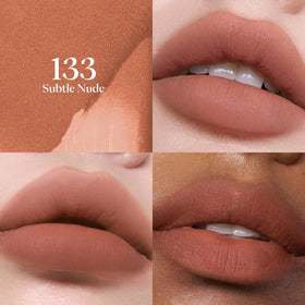 Joocyee Velvet Rouge nude beige shade swatch demonstrates versatile, everyday elegance for multiple skin tones.