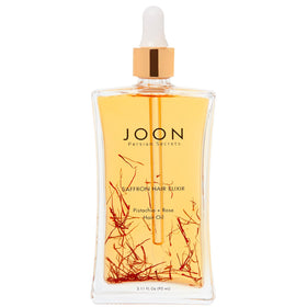 Joon Saffron Hair Elixir bottle with pistachio and rose scent for frizz control