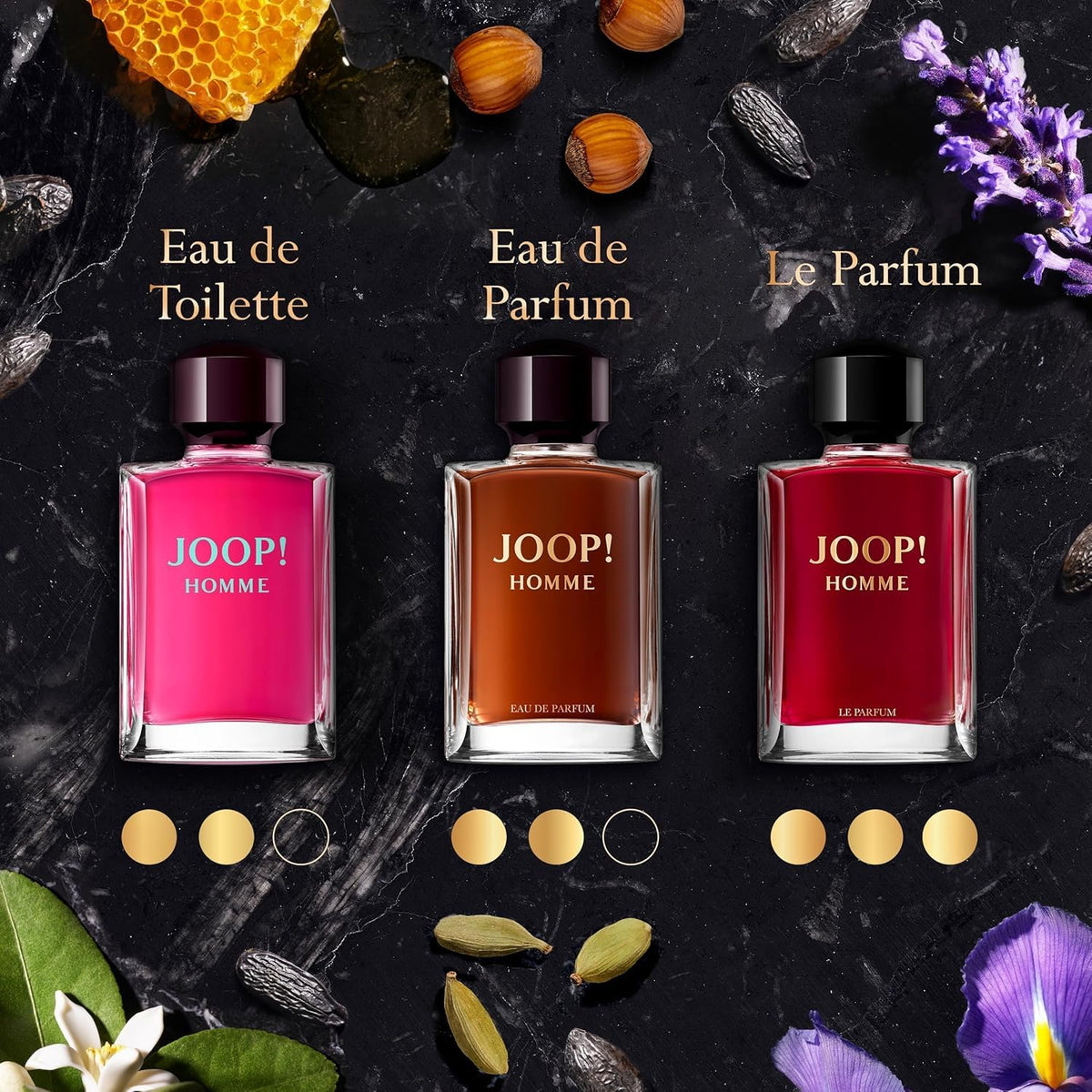 Joop! Homme Le Parfum scent diffusion captured for evening allure.