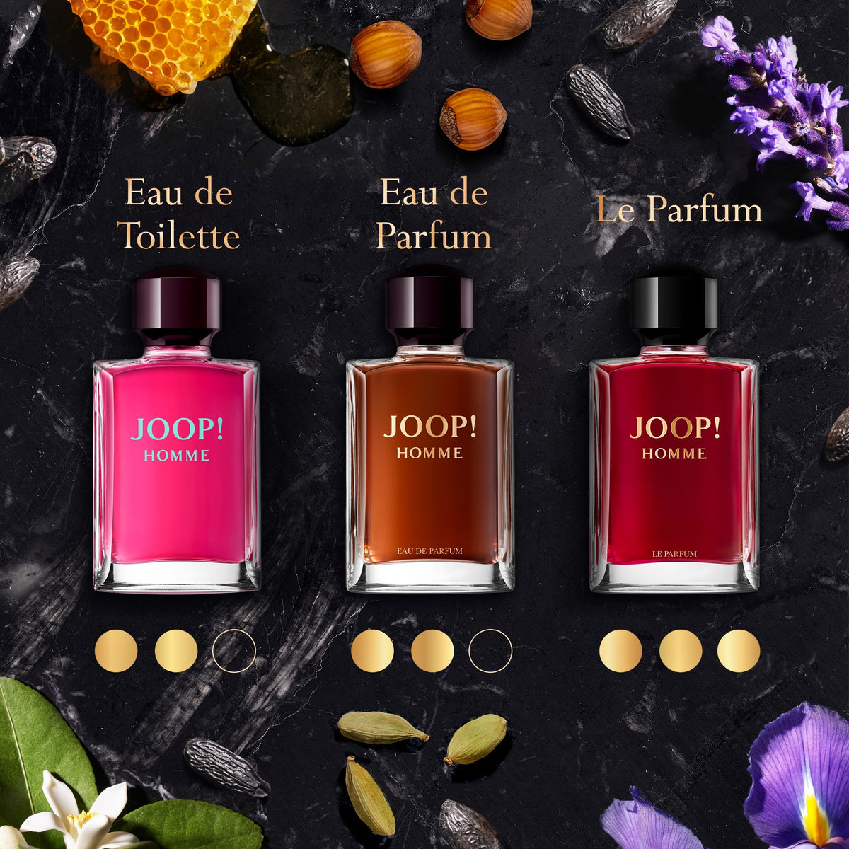 JOOP! Homme close-up logo detail emphasizes heritage and premium branding
