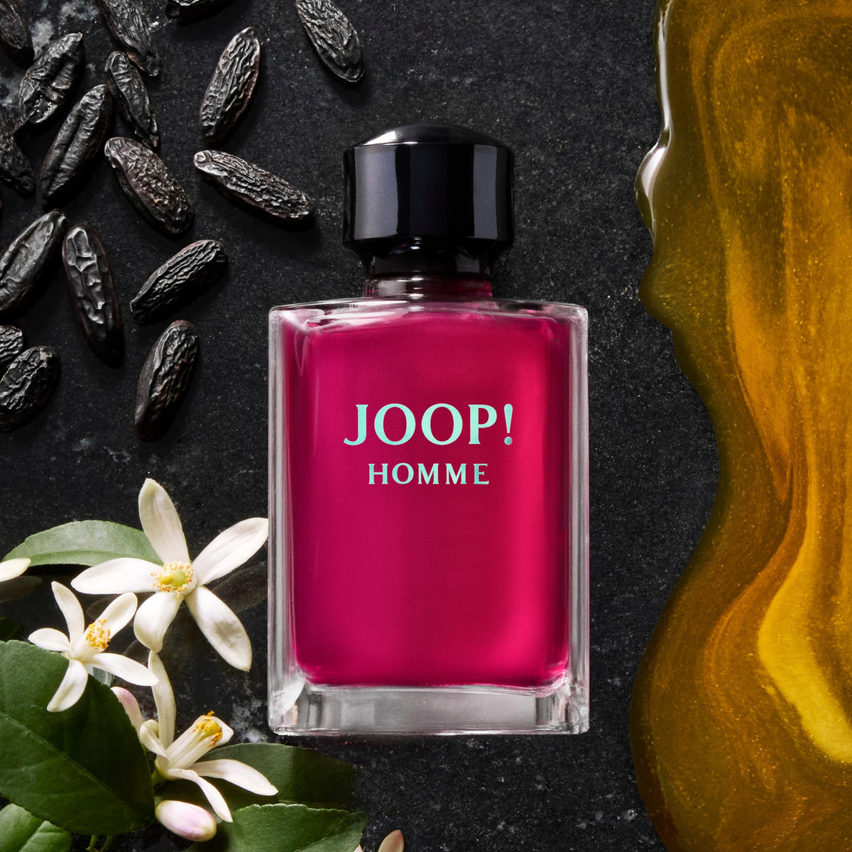 JOOP! Homme top notes feature orange blossom and bergamot for an energetic opening
