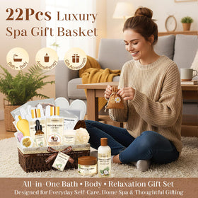 Jorceray bath and body set with candle enhances home spa ambiance.