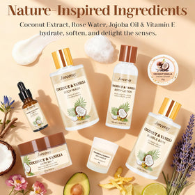 Jorceray coconut vanilla aroma creates a relaxing tropical bath experience.