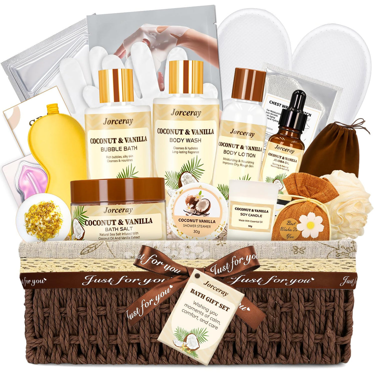Jorceray travel bag stores essentials for on-the-go spa moments.