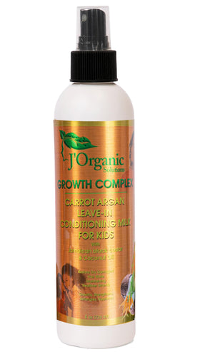 J'Organic Solutions Kids detangler spray bottle for easy daily curling care.